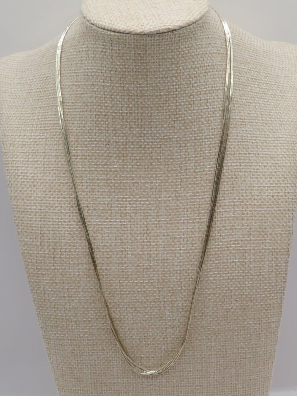 Vintage 925 Sterling Silver Liquid Silver Multi Strand Necklace